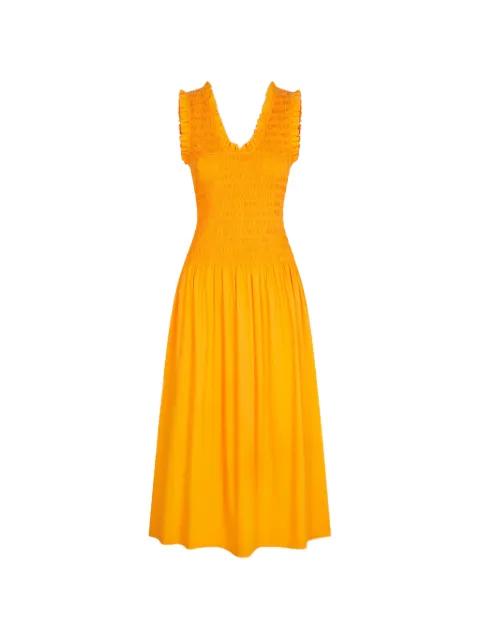 Zini V-neck sleeveless cotton midi dress by SIMON MILLER