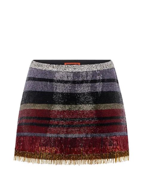 beaded striped mini skirt by SIMON MILLER