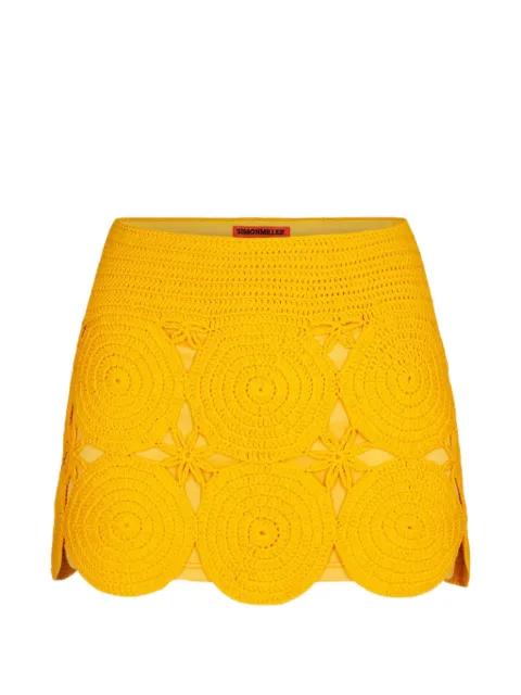 crochet-appliquéd mini skirt by SIMON MILLER