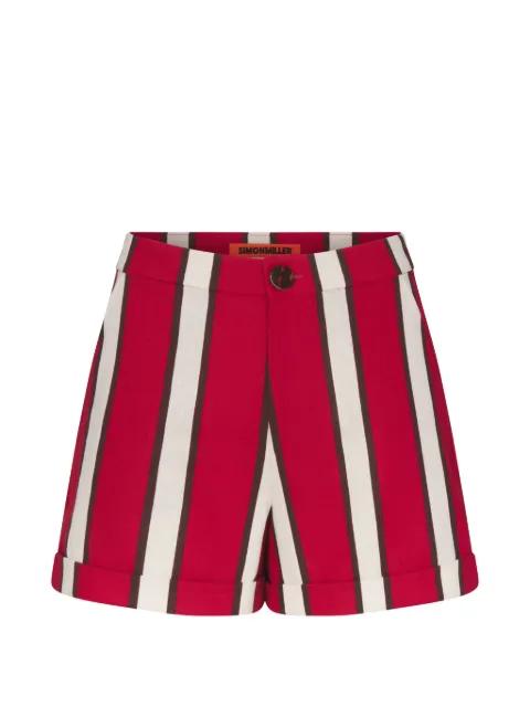 striped cuffed shorts by SIMON MILLER