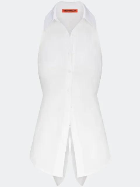 tie-fastening shirt by SIMON MILLER