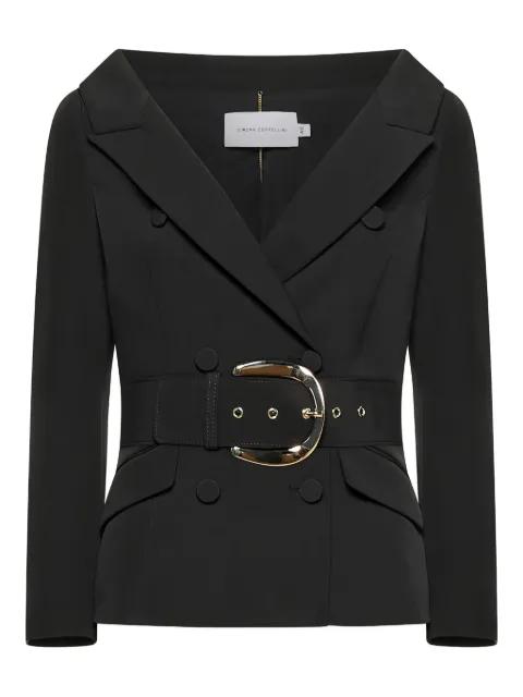 belted double-breasted jacket by SIMONA CORSELLINI