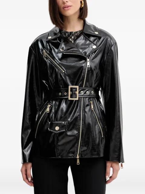 belted zip-up jacket by SIMONA CORSELLINI