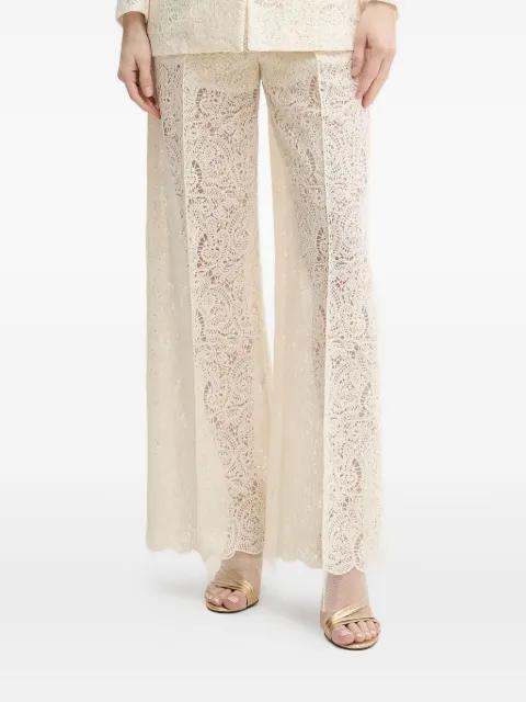 floral-lace pleated trousers by SIMONA CORSELLINI