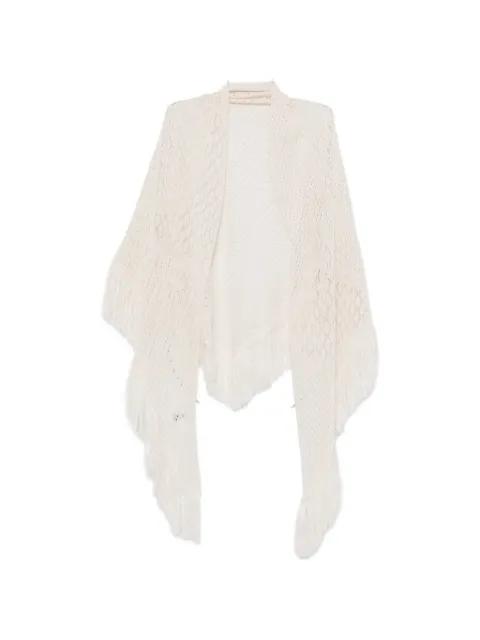 fringe-trimmed open-knit scarf by SIMONA CORSELLINI