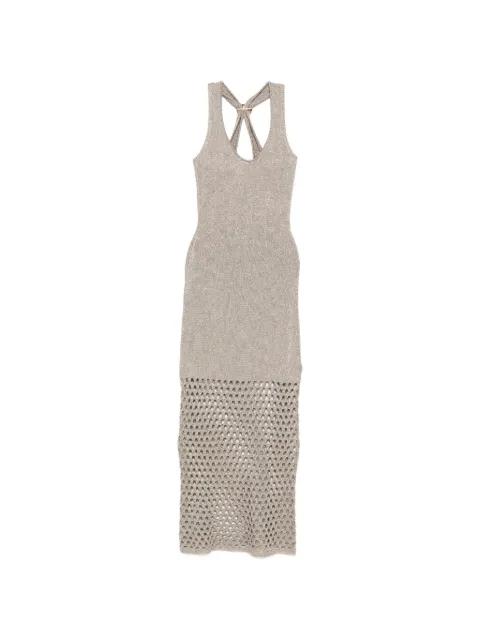 metallic open-knit dress by SIMONA CORSELLINI