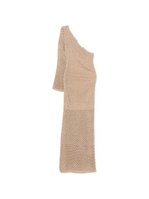 one-shoulder open-knit maxi dress by SIMONA CORSELLINI