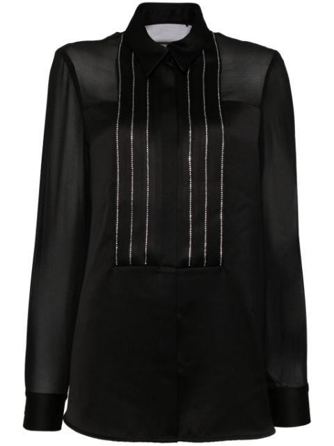 rhinestone-embellished satin shirt by SIMONA CORSELLINI