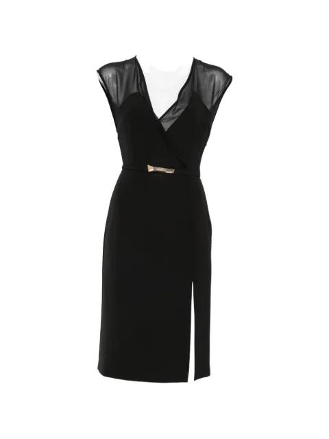 sheer-panel belted mini dress by SIMONA CORSELLINI