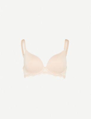 Caresse 3D Spacer and stretch-lace underwired plunge bra by SIMONE PERELE