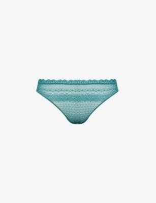 Destinee mid-rise stretch-lace thong by SIMONE PERELE