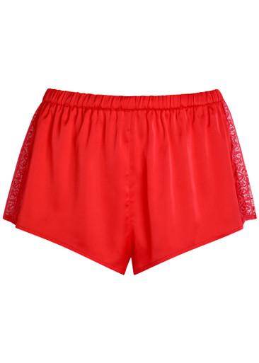 Satin Secrets lace-trim satin shorts by SIMONE PERELE