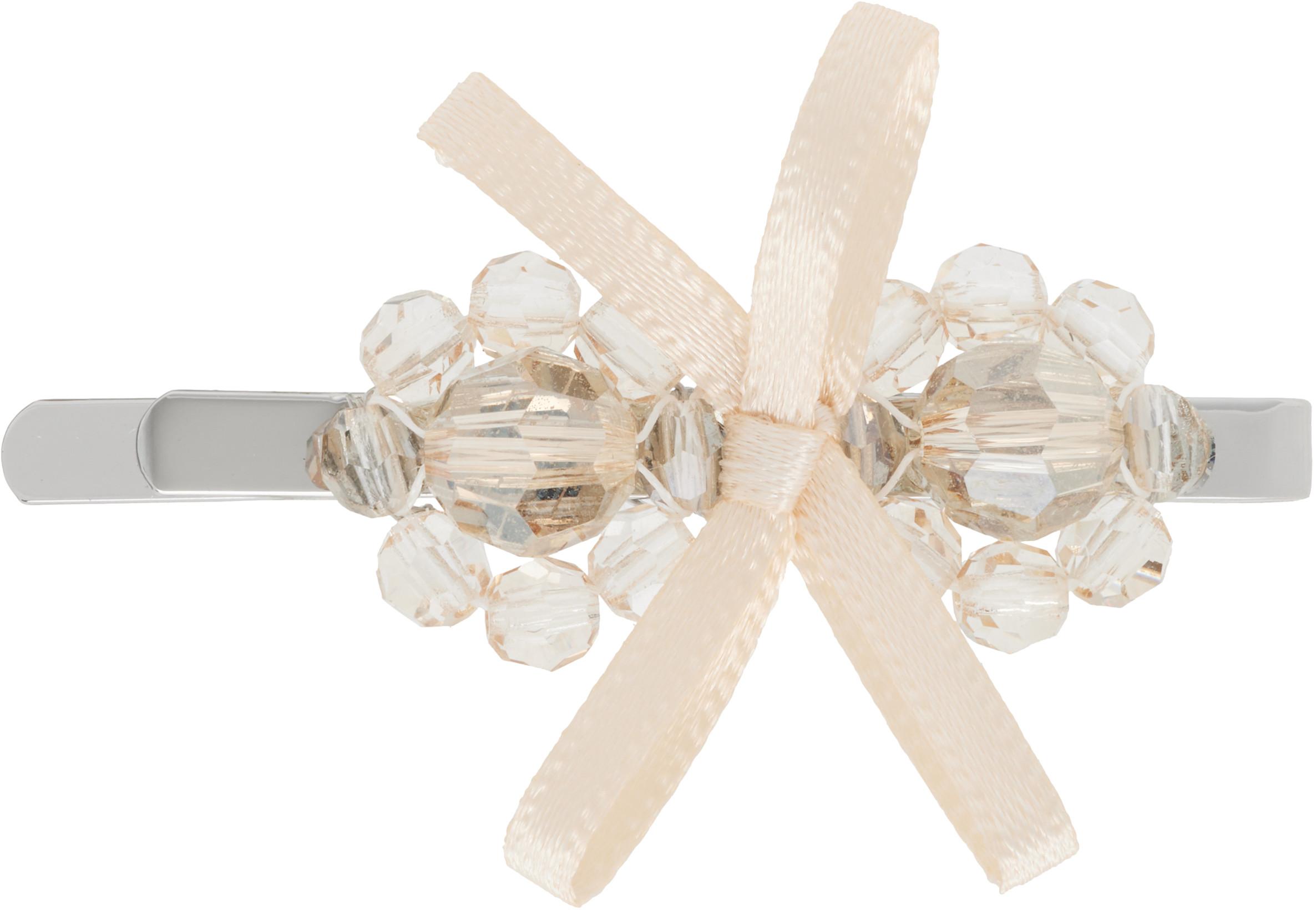 Beige Petite Bow Mini Flower Hair Clip by SIMONE ROCHA Beige Petite Bow Mini Flower Hair Clip by SIMONE ROCHA
