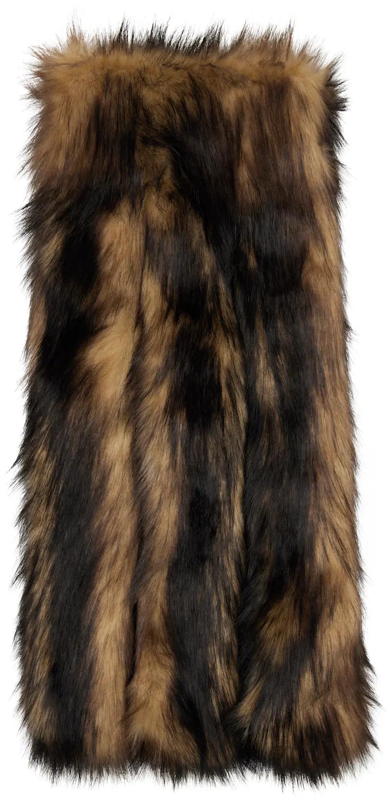 Beige & Brown Triple Slit Faux Fur Scarf by SIMONE ROCHA
