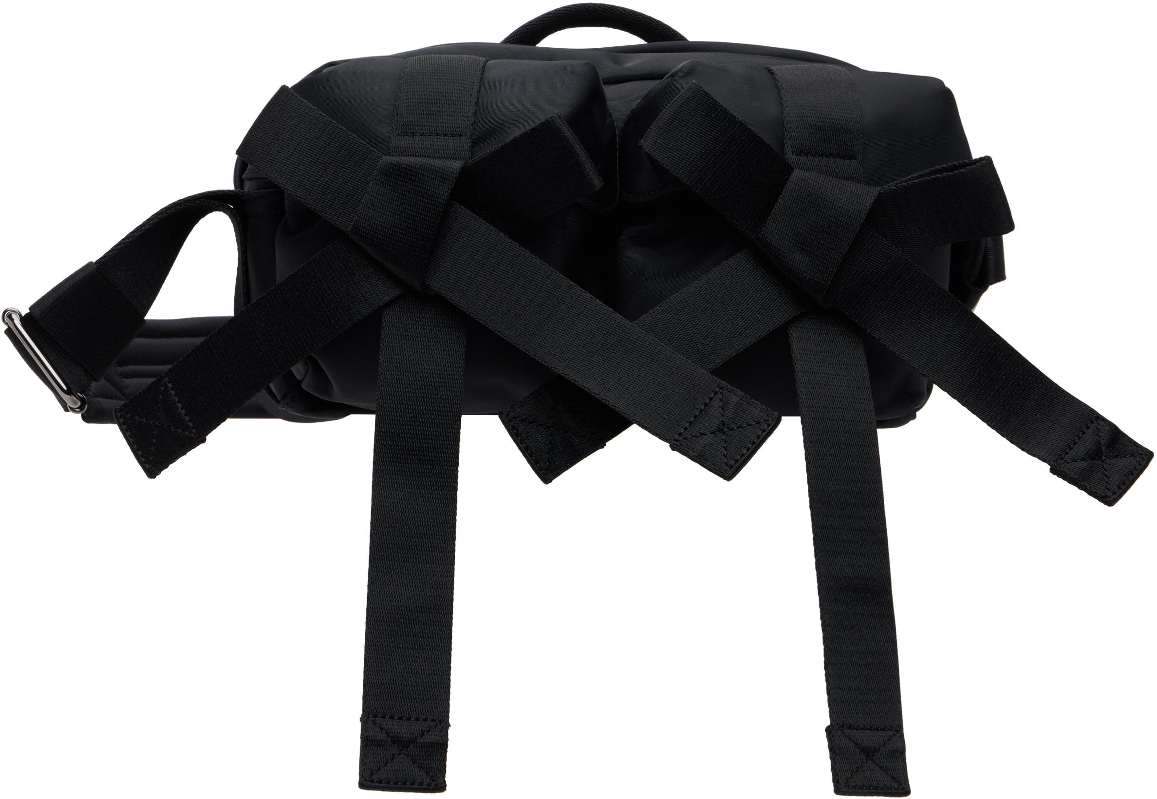 Black Beaded Classic Bow Crossbody Bag by SIMONE ROCHA
