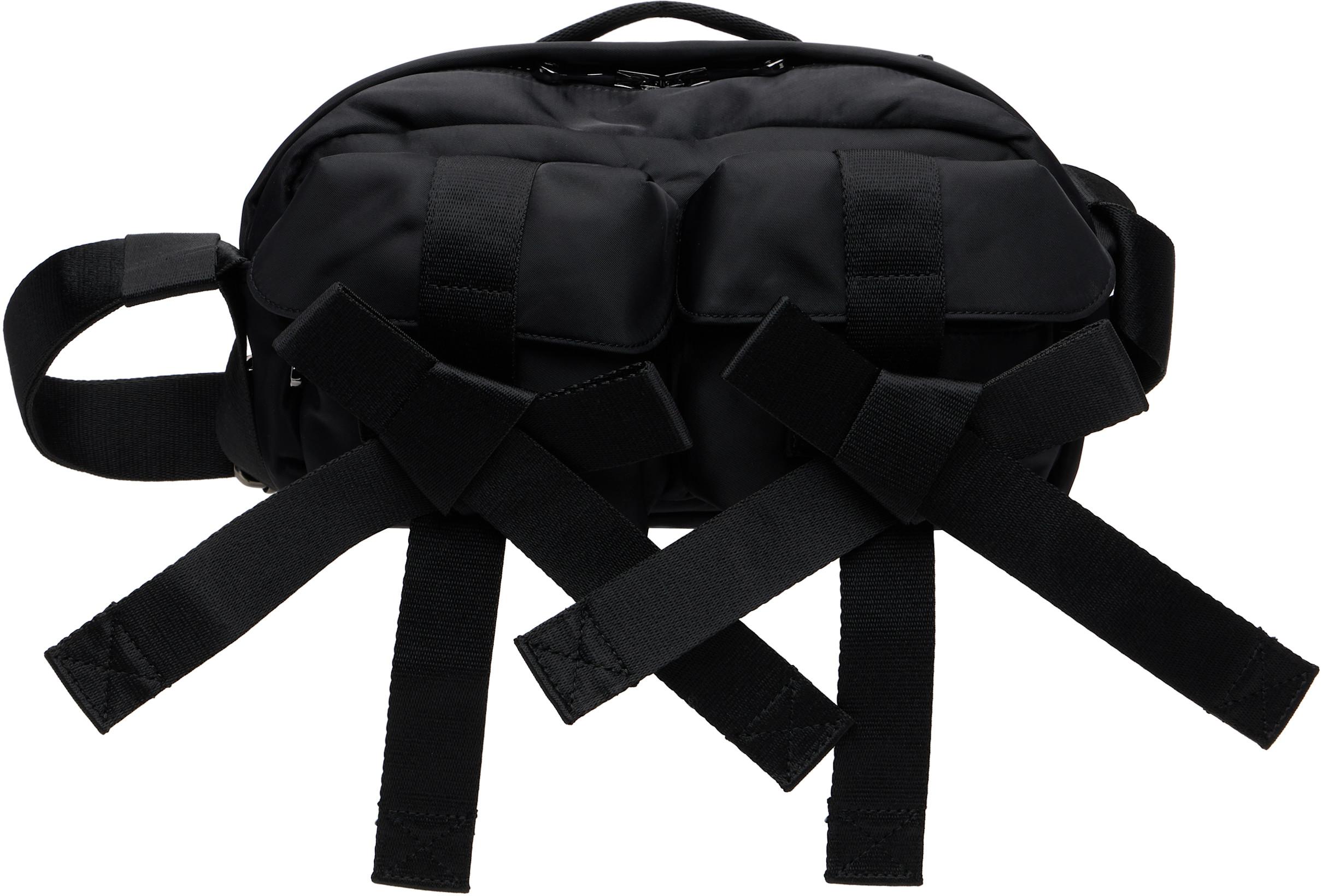 Black Beaded Classic Bow Crossbody Bag by SIMONE ROCHA