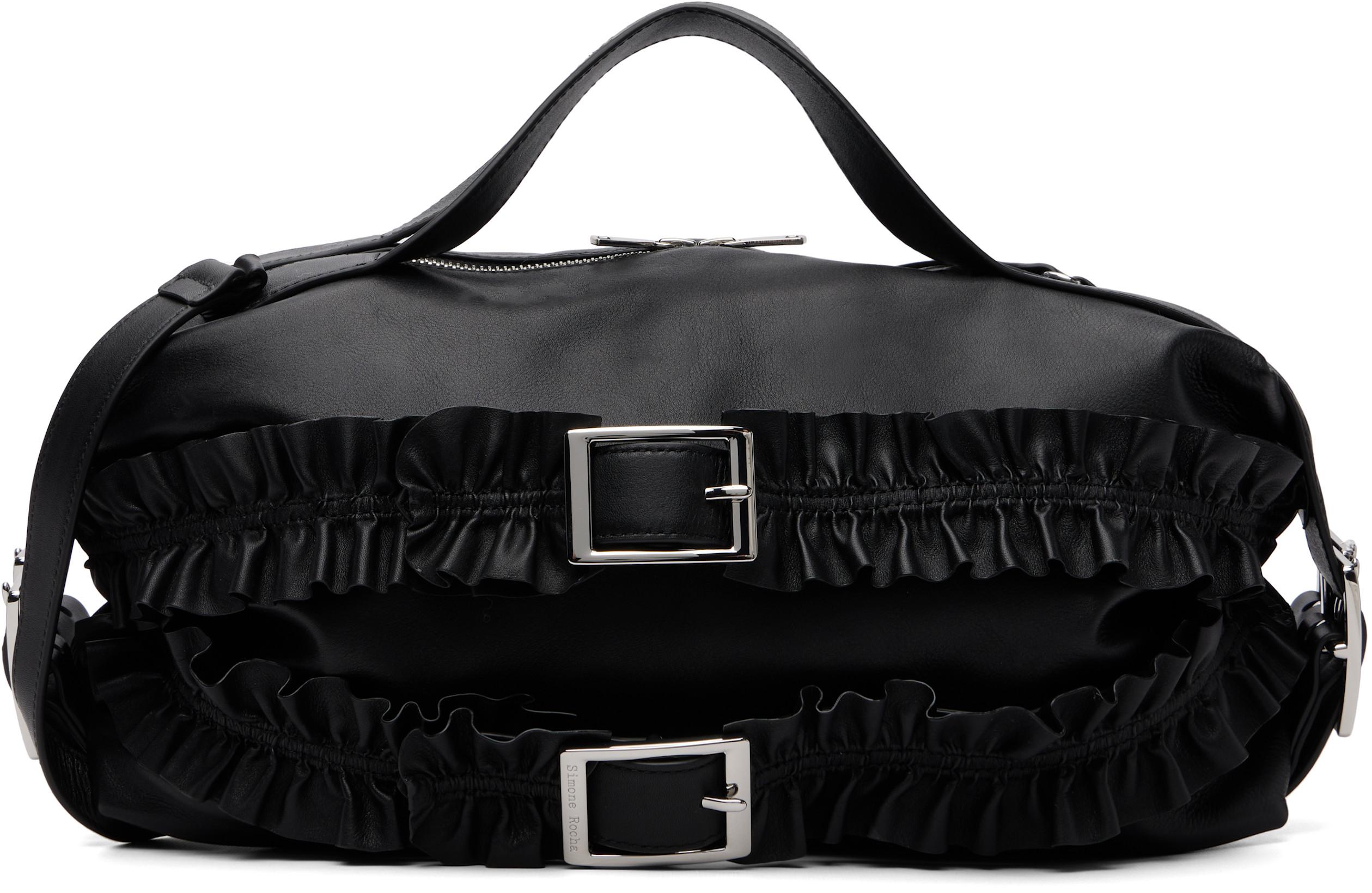 Black Biker Frill Bag by SIMONE ROCHA
