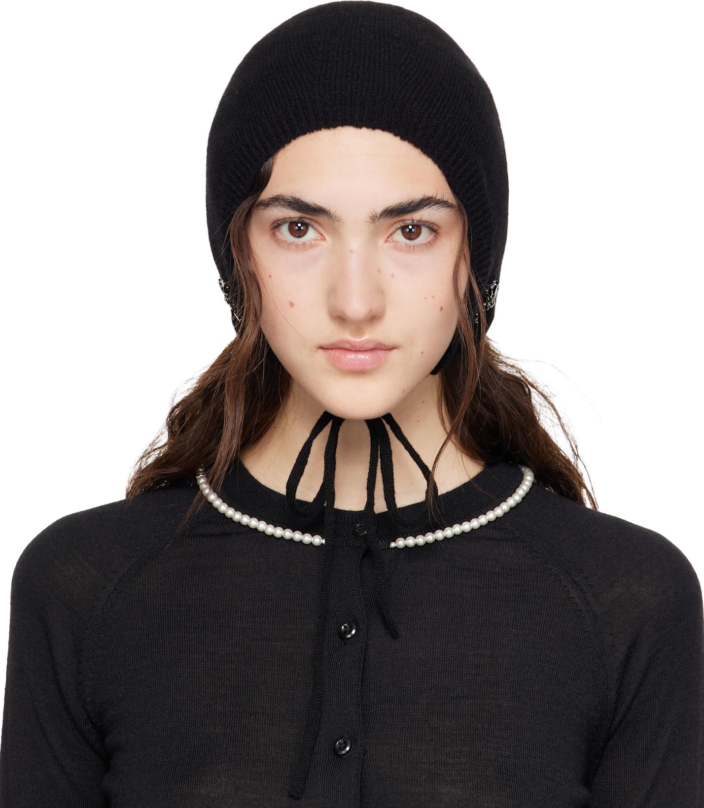 Black Cashmere Bonnet by SIMONE ROCHA