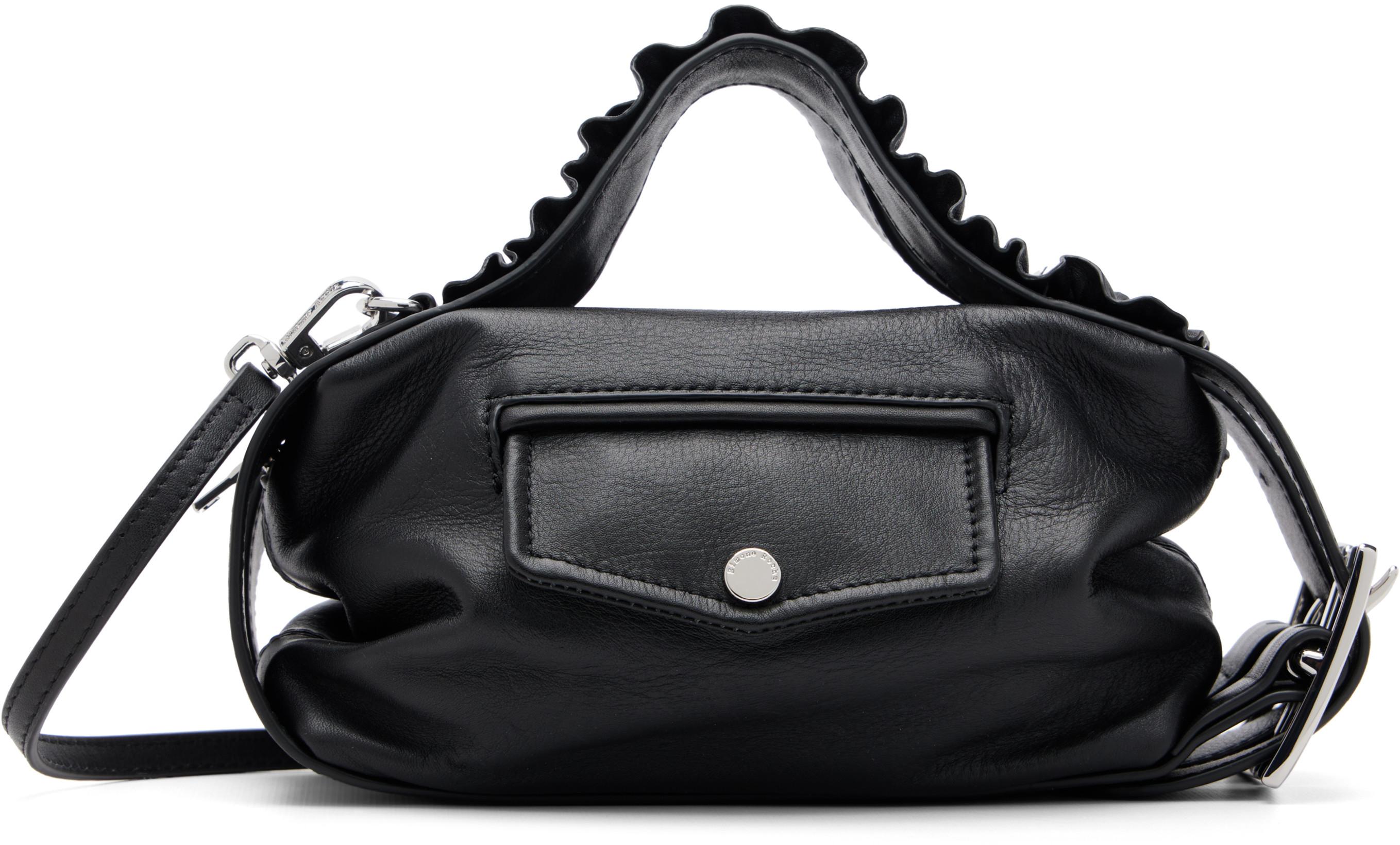 Black Mini Biker Frill Belt Bag by SIMONE ROCHA