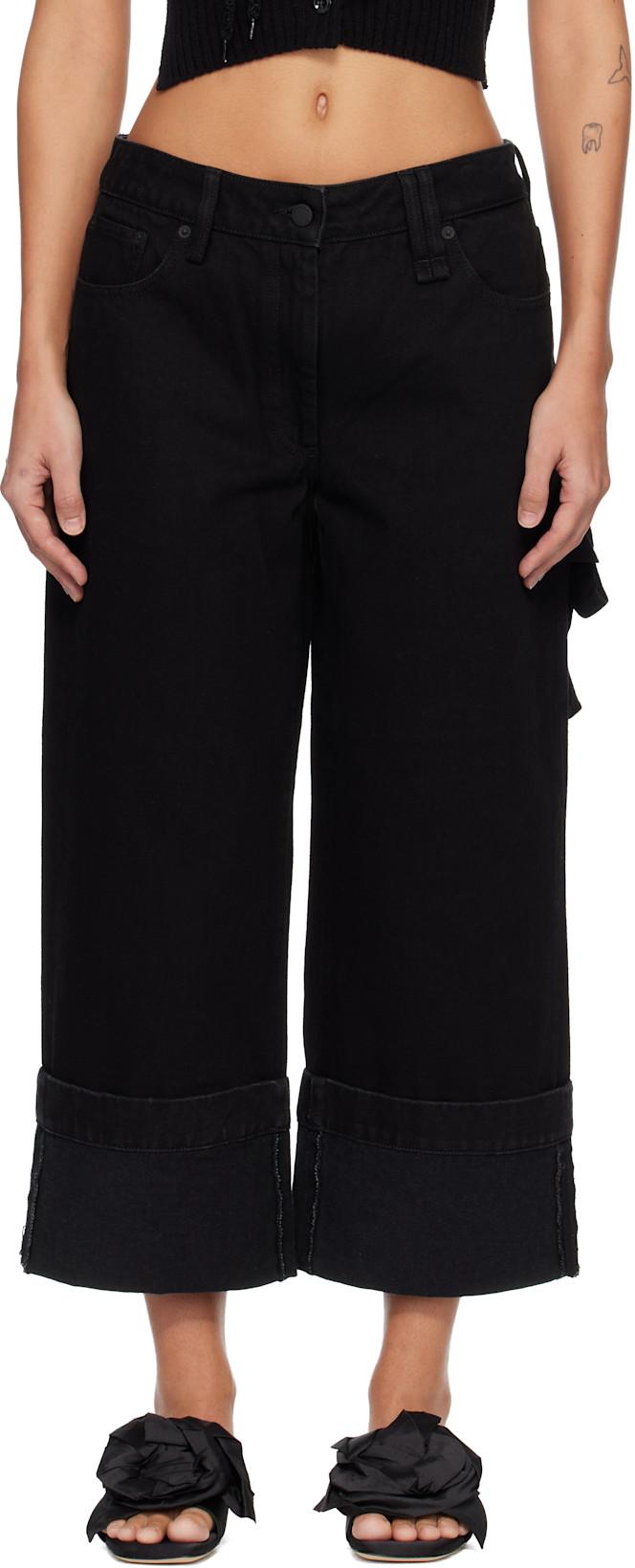 Black Straight Leg Jeans by SIMONE ROCHA