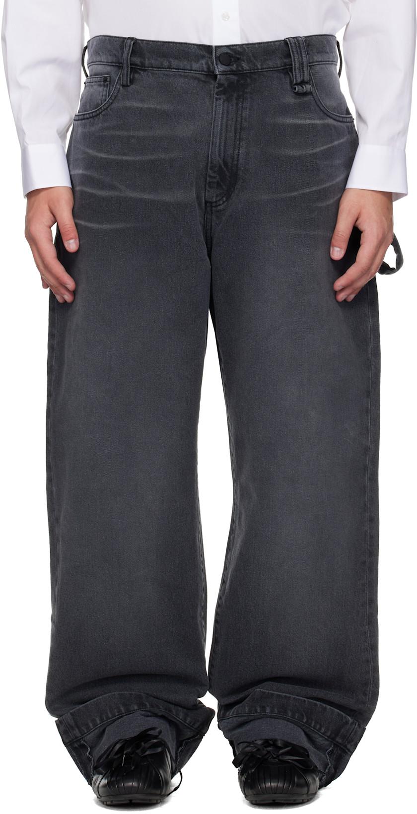 Black Straight Leg Jeans by SIMONE ROCHA
