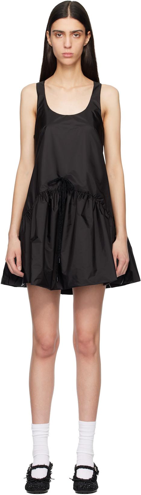 Black Tapered Back Peplum Minidress by SIMONE ROCHA