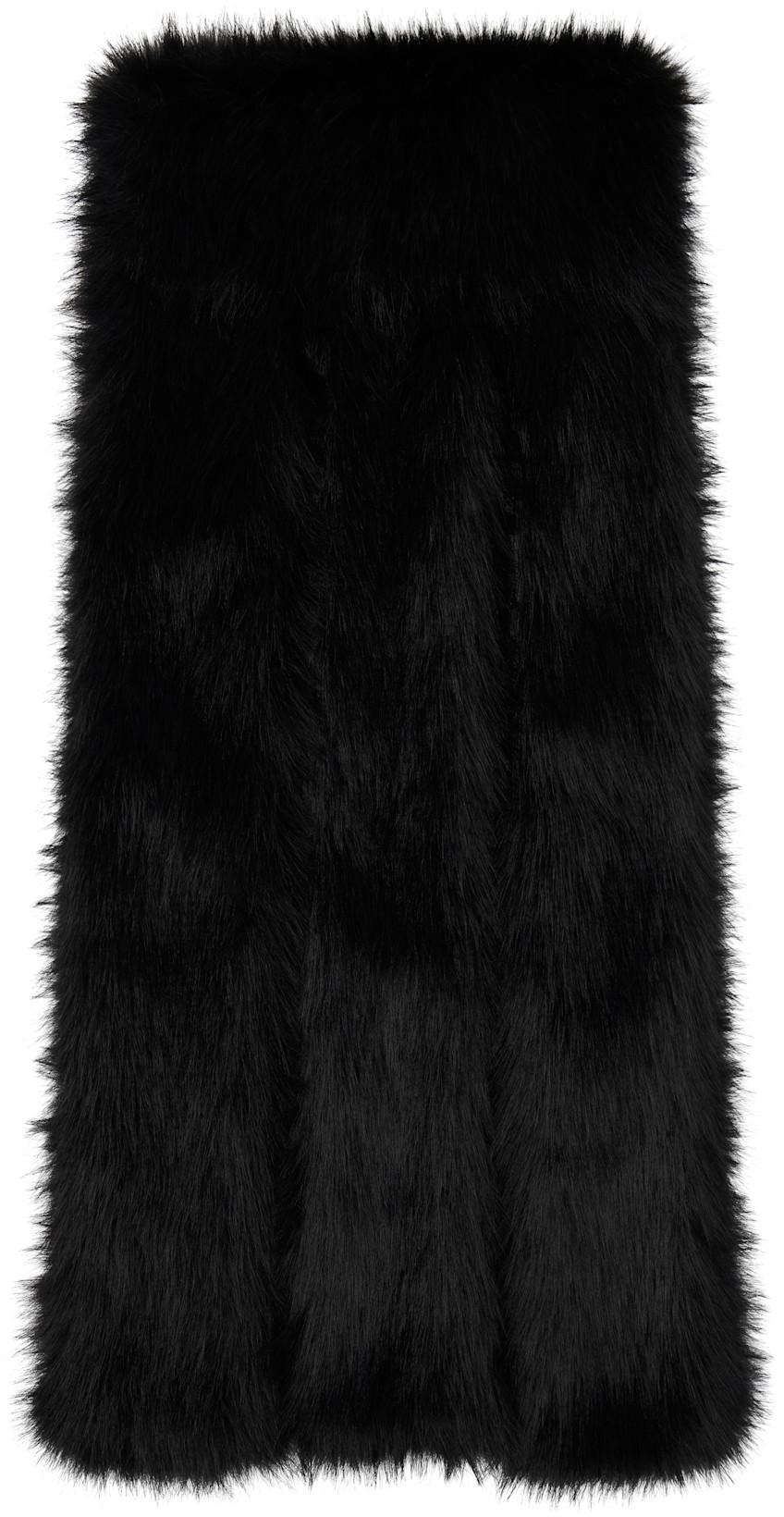 Black Triple Slit Faux Fur Scarf by SIMONE ROCHA