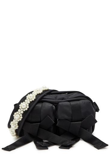 Bow and bead-embellished nylon cross-body bagossbag by SIMONE ROCHA