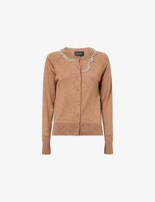 Crystal-Embellished Merino Wool-Blend Cardigan by SIMONE ROCHA