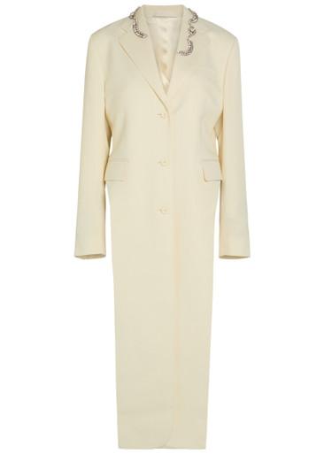 Crystal-embellished cut-out woven tailcoat by SIMONE ROCHA