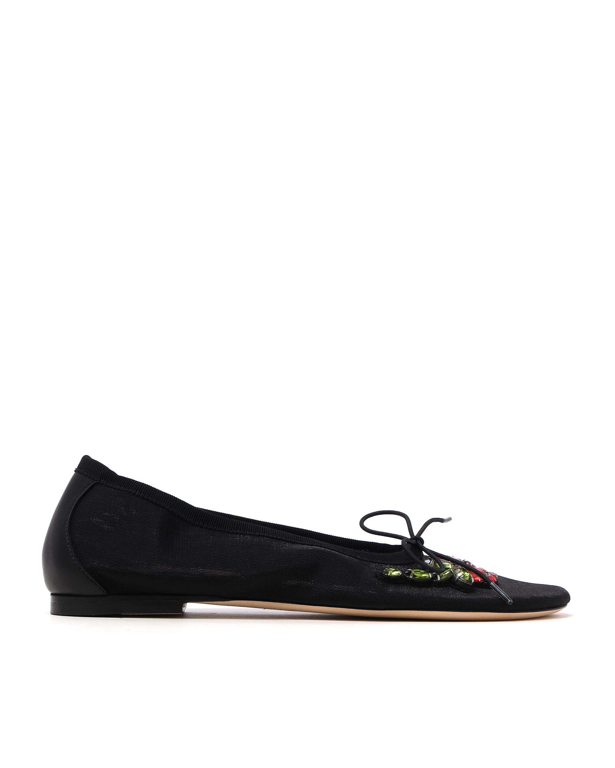 Embellished mesh ballerina flats by SIMONE ROCHA