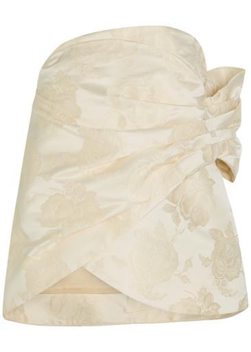 Floral-jacquard gathered satin top by SIMONE ROCHA