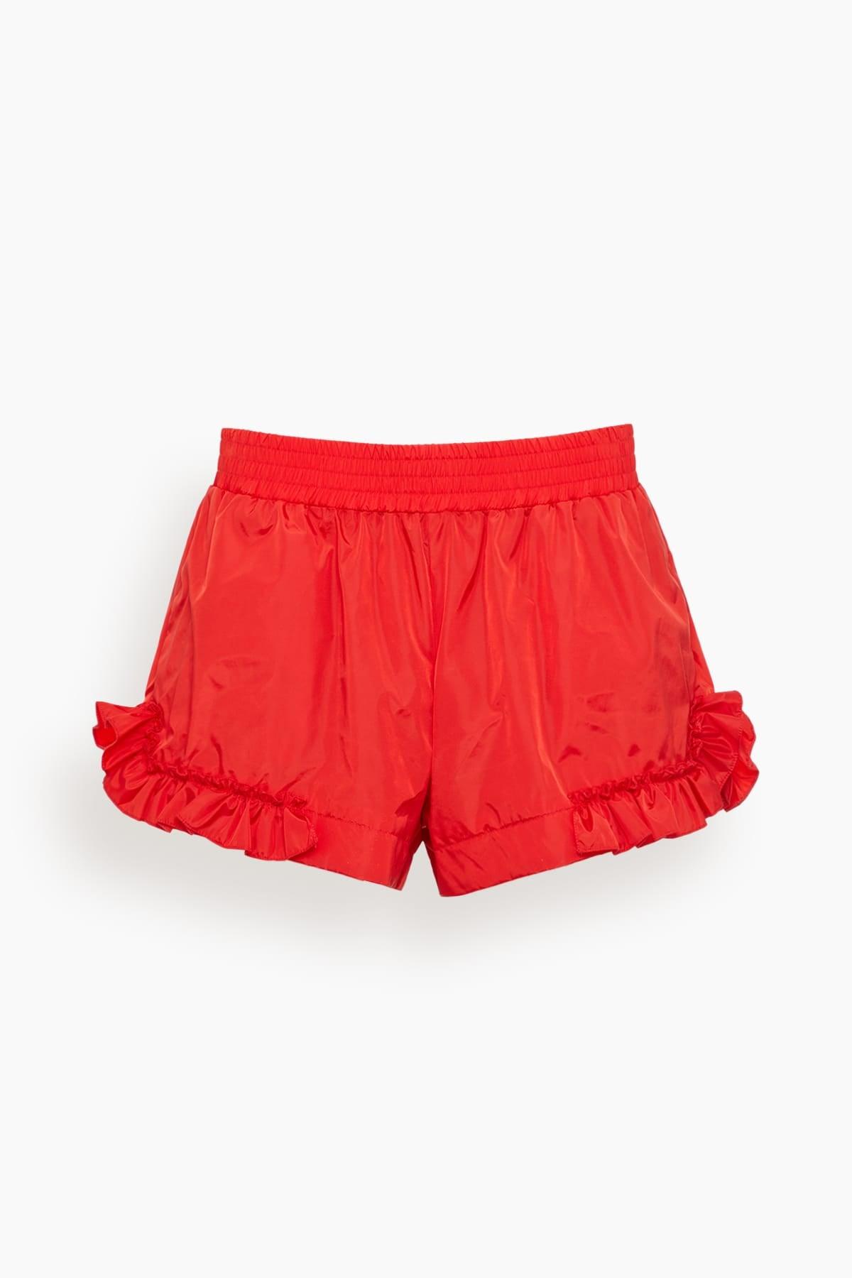 Frill Track Shorts in Red by SIMONE ROCHA