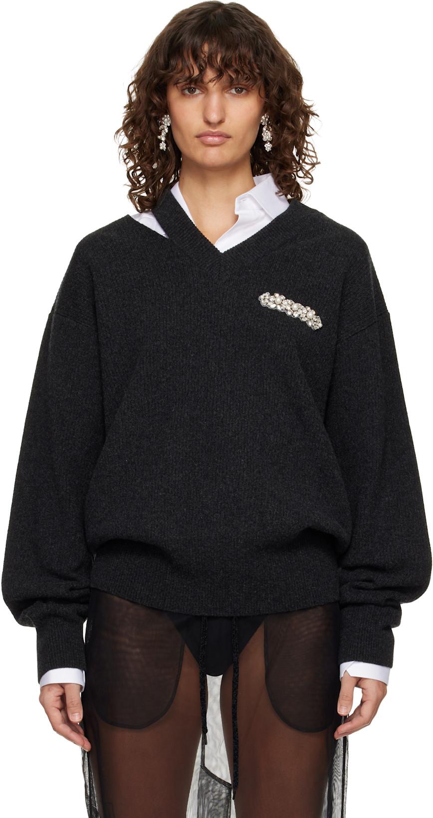 Gray Merino Seam Bite Sweater by SIMONE ROCHA