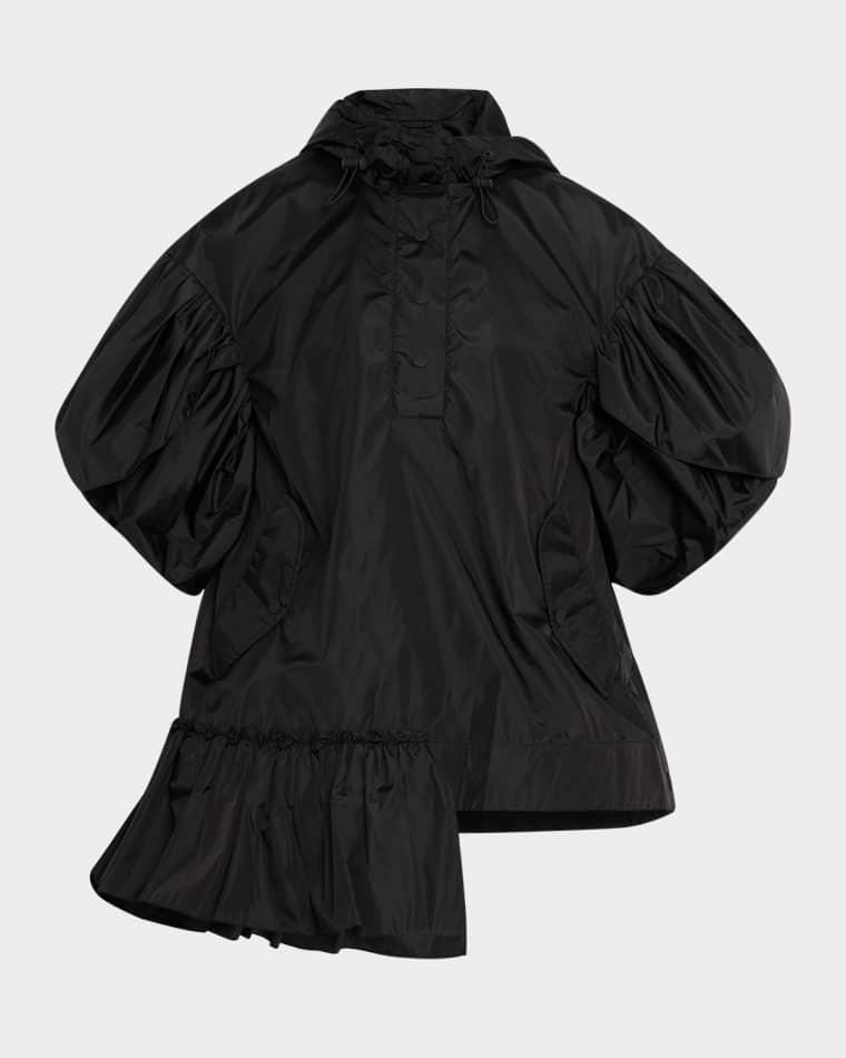 Hooded Ruffle Detail Petal Sleeve Asymmetric Jacket by SIMONE ROCHA