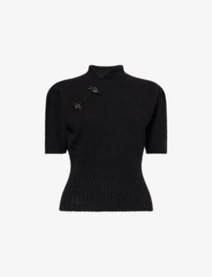 Mandarin Embellished Cashmere Jumper by SIMONE ROCHA