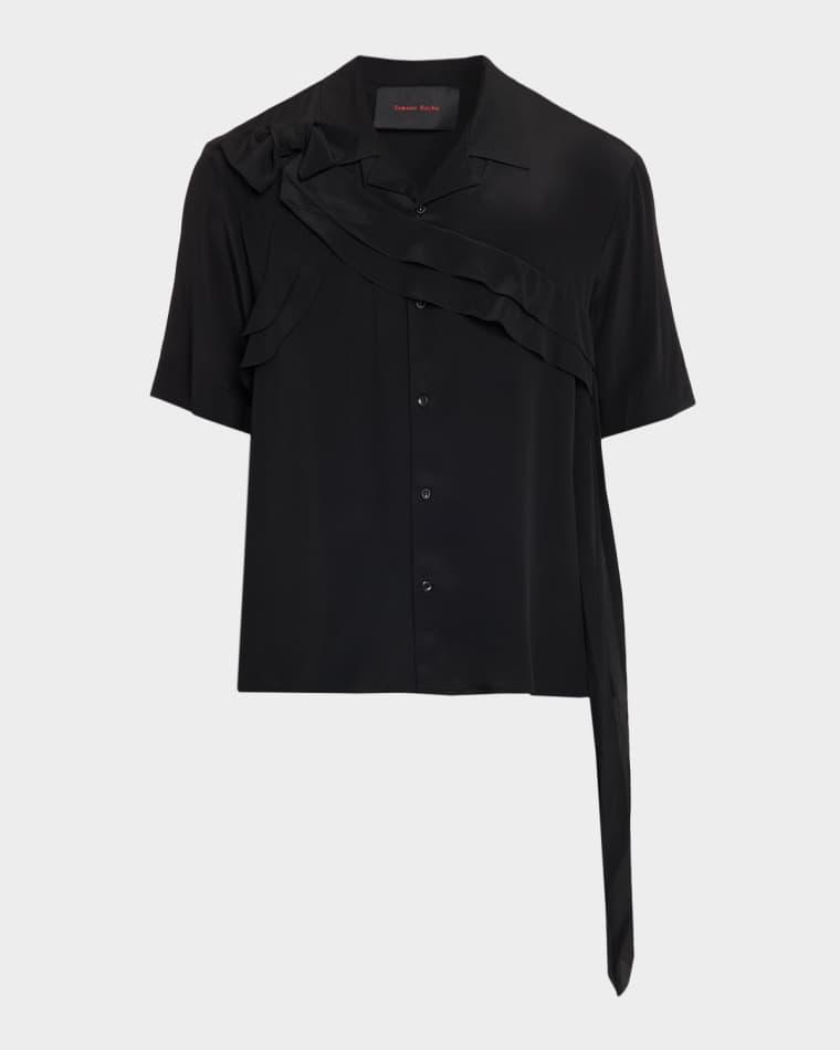 Men's Bow Ruffle Short-Sleeve Shirt by SIMONE ROCHA