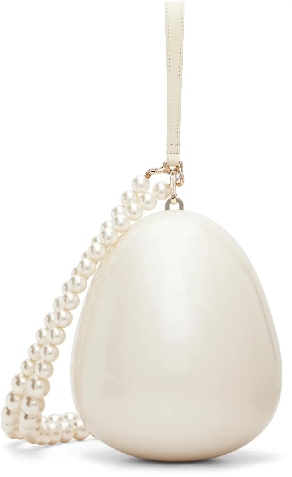Off-White Large Pearl Egg Bag by SIMONE ROCHA