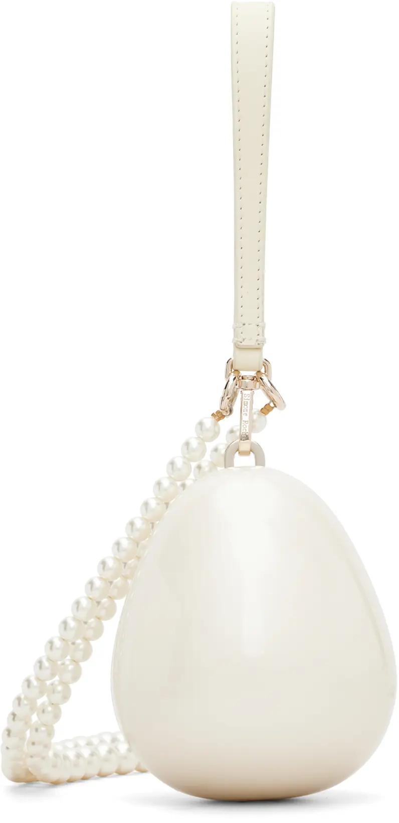 Off-White Pearl Egg Bag by SIMONE ROCHA