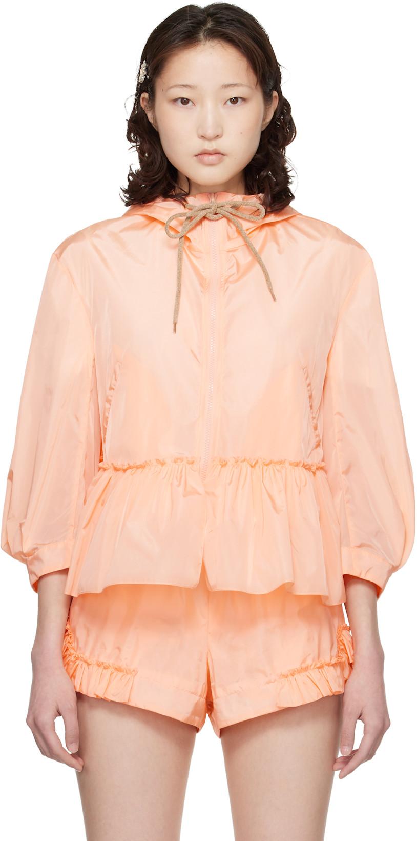 Orange Ruffle Frill Peplum Jacket by SIMONE ROCHA