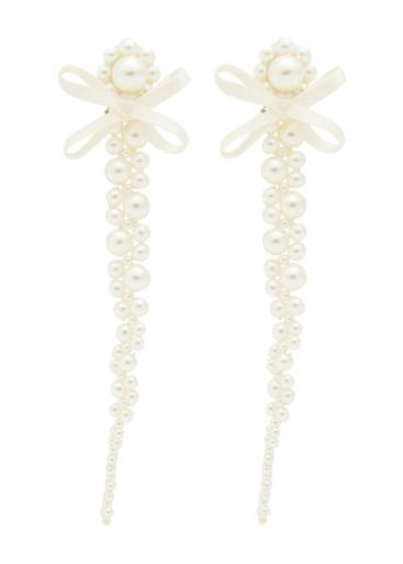 Petite Bow faux pearl-embellished drop earrings by SIMONE ROCHA