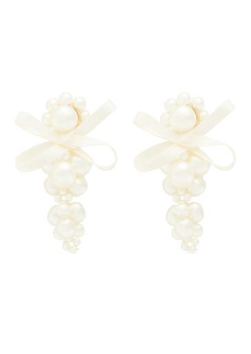 Petite Bow faux pearl-embellished earrings by SIMONE ROCHA