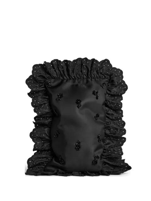 Pillowcase ruffled clutch bag by SIMONE ROCHA