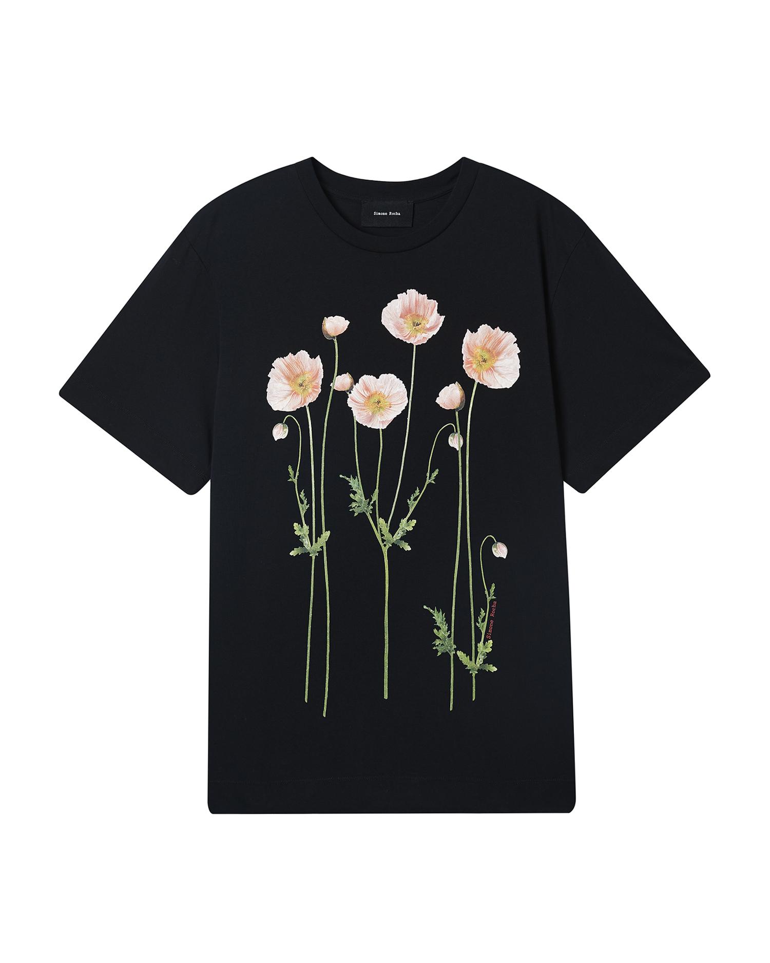 Poppy field print tee by SIMONE ROCHA