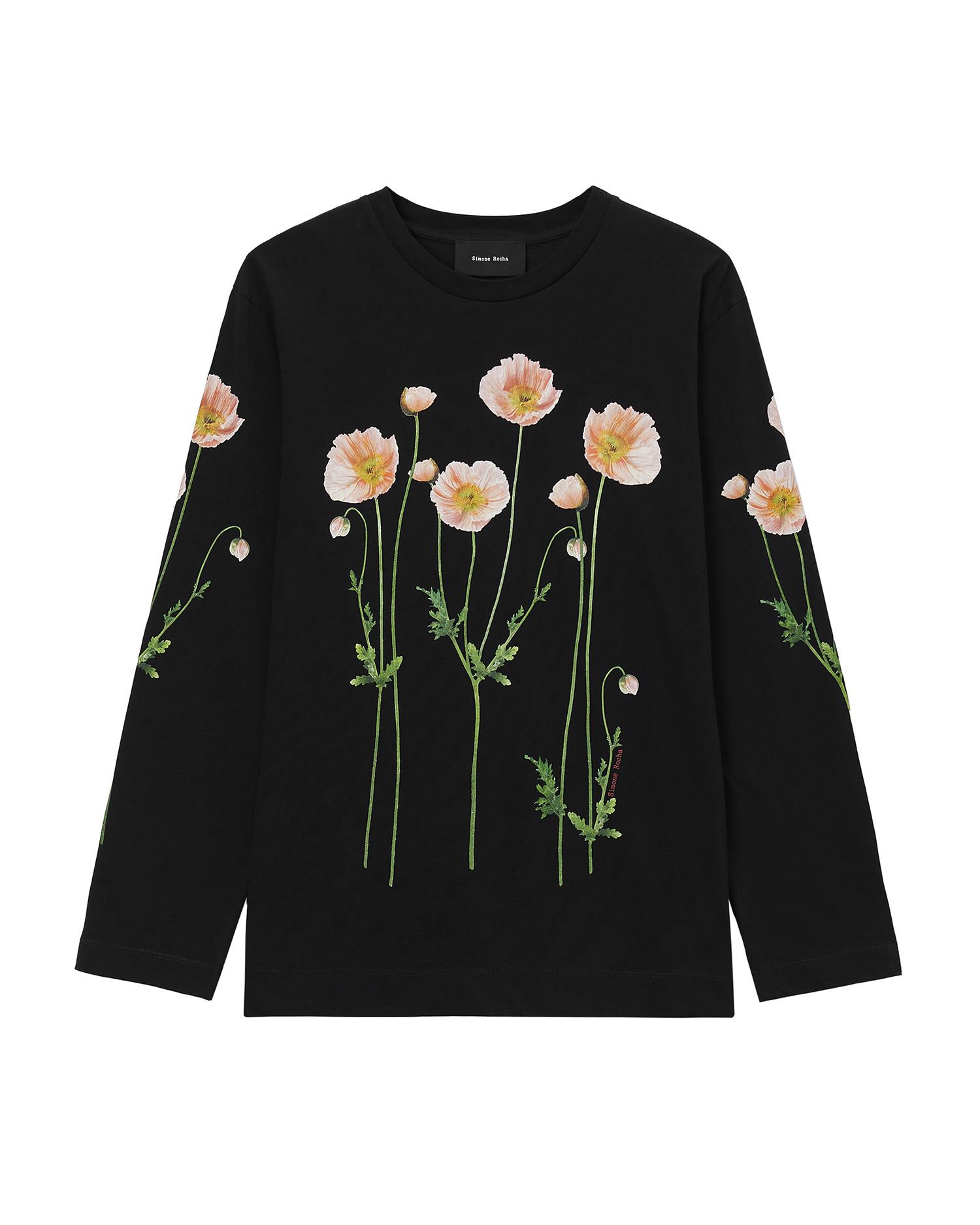 Poppy field print tee by SIMONE ROCHA