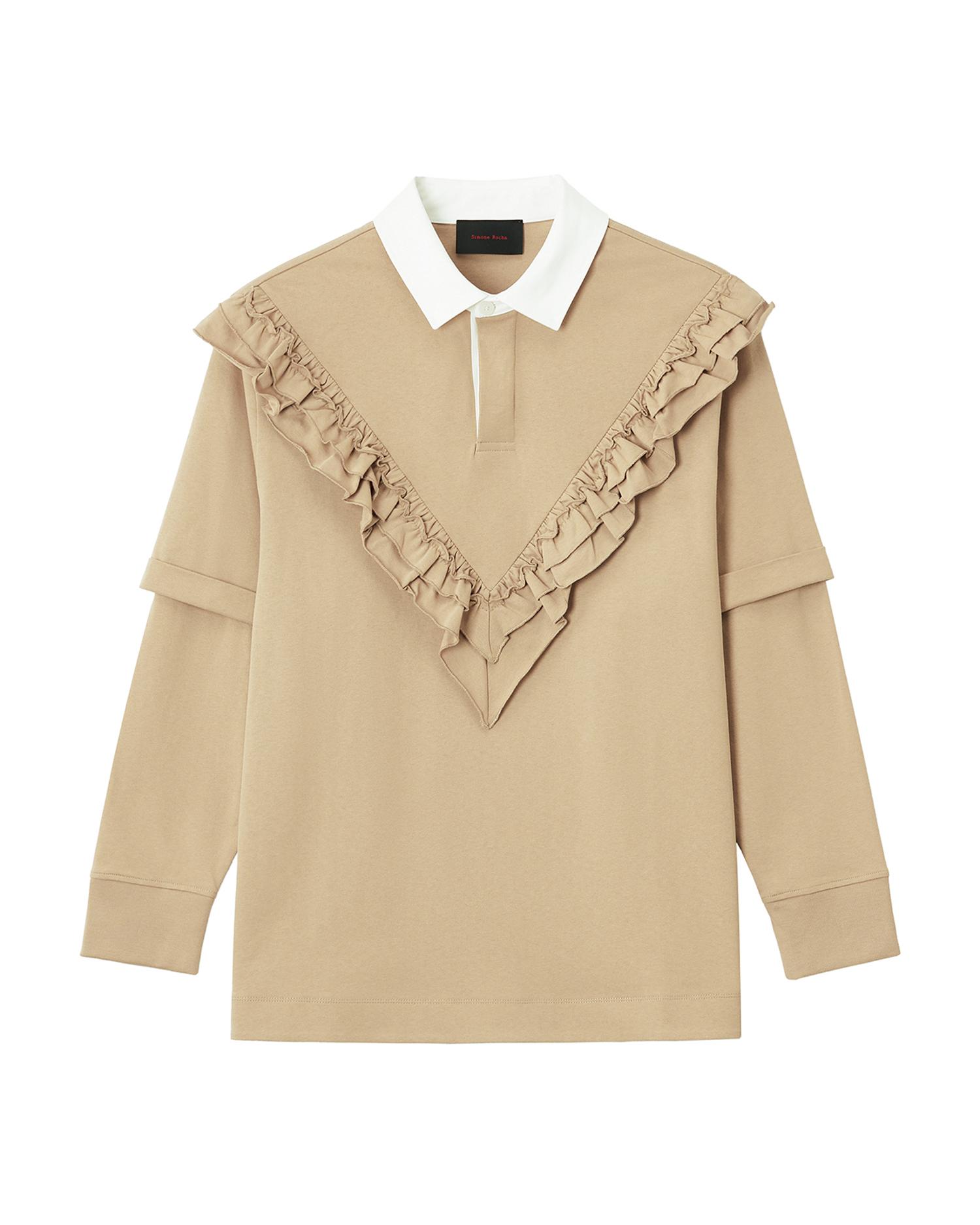 Ruffle frill rugby shirt by SIMONE ROCHA