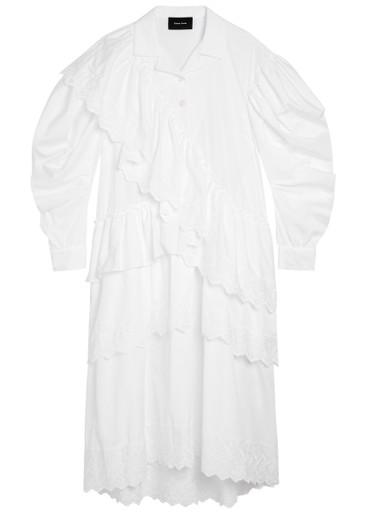 Ruffled cotton midi shirt dress by SIMONE ROCHA