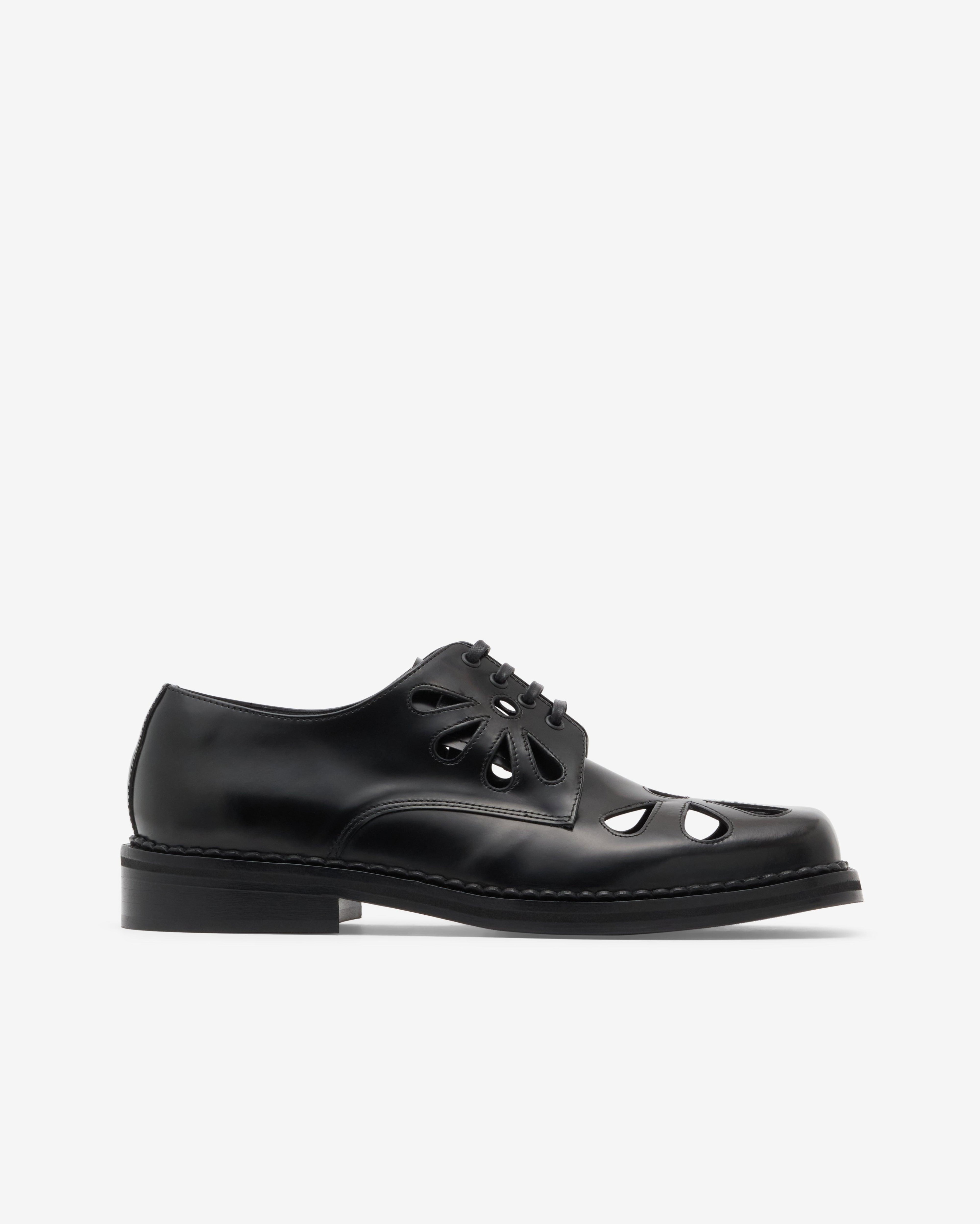 SIMONE ROCHA - Men's Daisy Cutout Square Toe Brogue - (Black) by SIMONE ROCHA