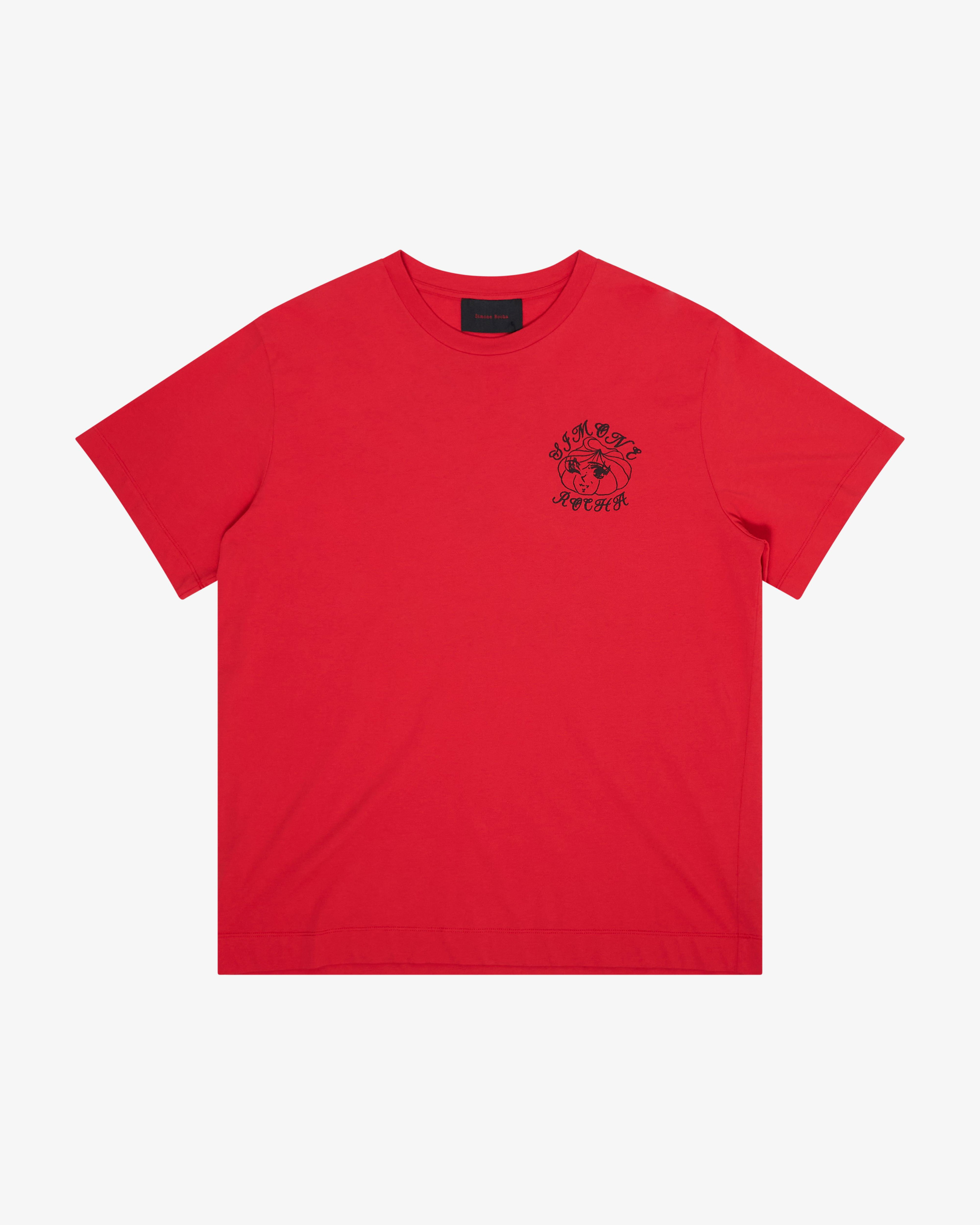 SIMONE ROCHA - Men's Dim Sum Logo Print T-Shirt - (Red) by SIMONE ROCHA