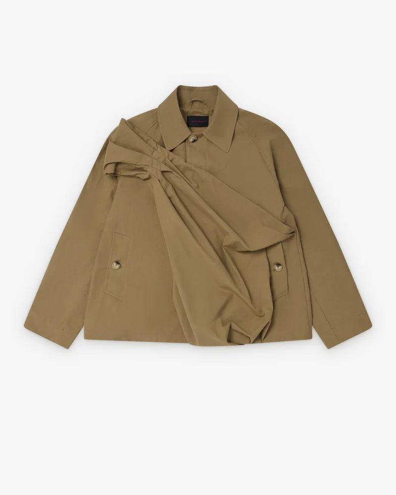 SIMONE ROCHA - Men's  Gathered Flower Sash Jacket - (Khaki) by SIMONE ROCHA
